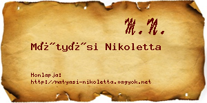 Mátyási Nikoletta névjegykártya